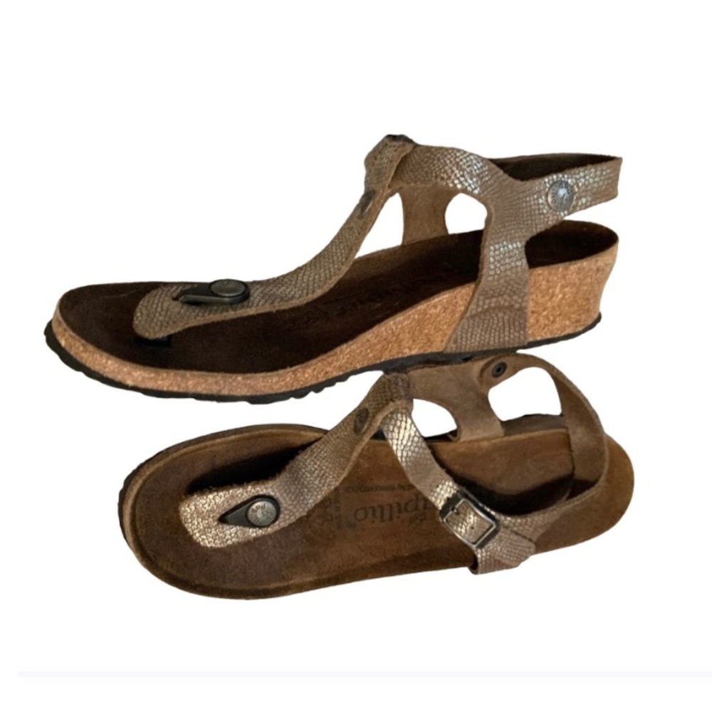 PAPILLIO BIRKENSTOCKS METALLIC Sandals wedges womens’s size 7